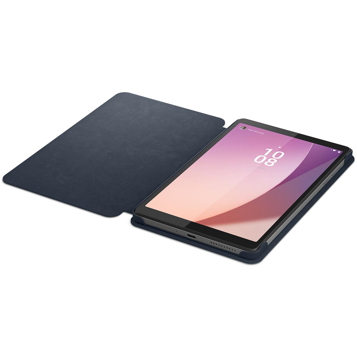 Lenovo Tab M8 4th Gen folio case in Abyss Blue with convertible stand and protective film — view 6