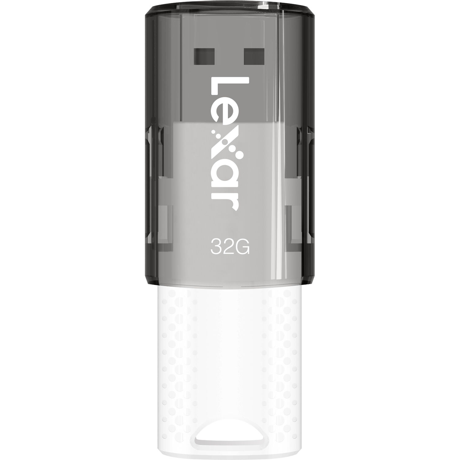 Lexar JumpDrive S60 32GB USB 2.0 flash drive with capped white and black design — view 7