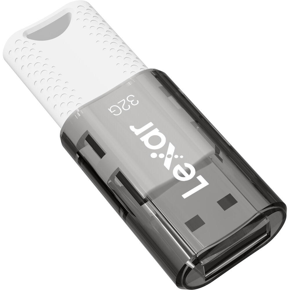 Lexar JumpDrive S60 32GB USB 2.0 flash drive with capped white and black design — view 9