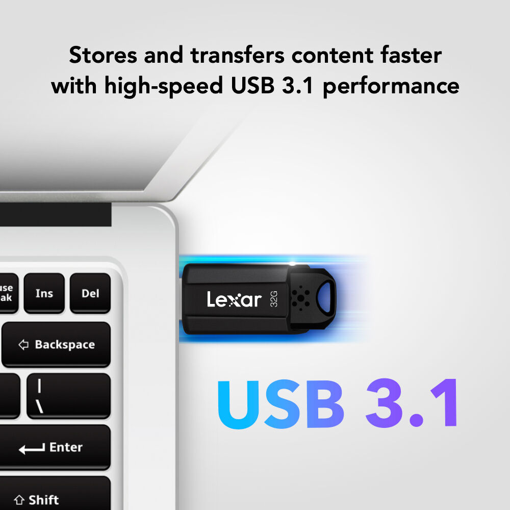 LEXAR, 32GB JUMPDRIVE, S80, USB 3.1, FLASH DRIVE, BLACKFLASH DRIVE, BLACK — view 6