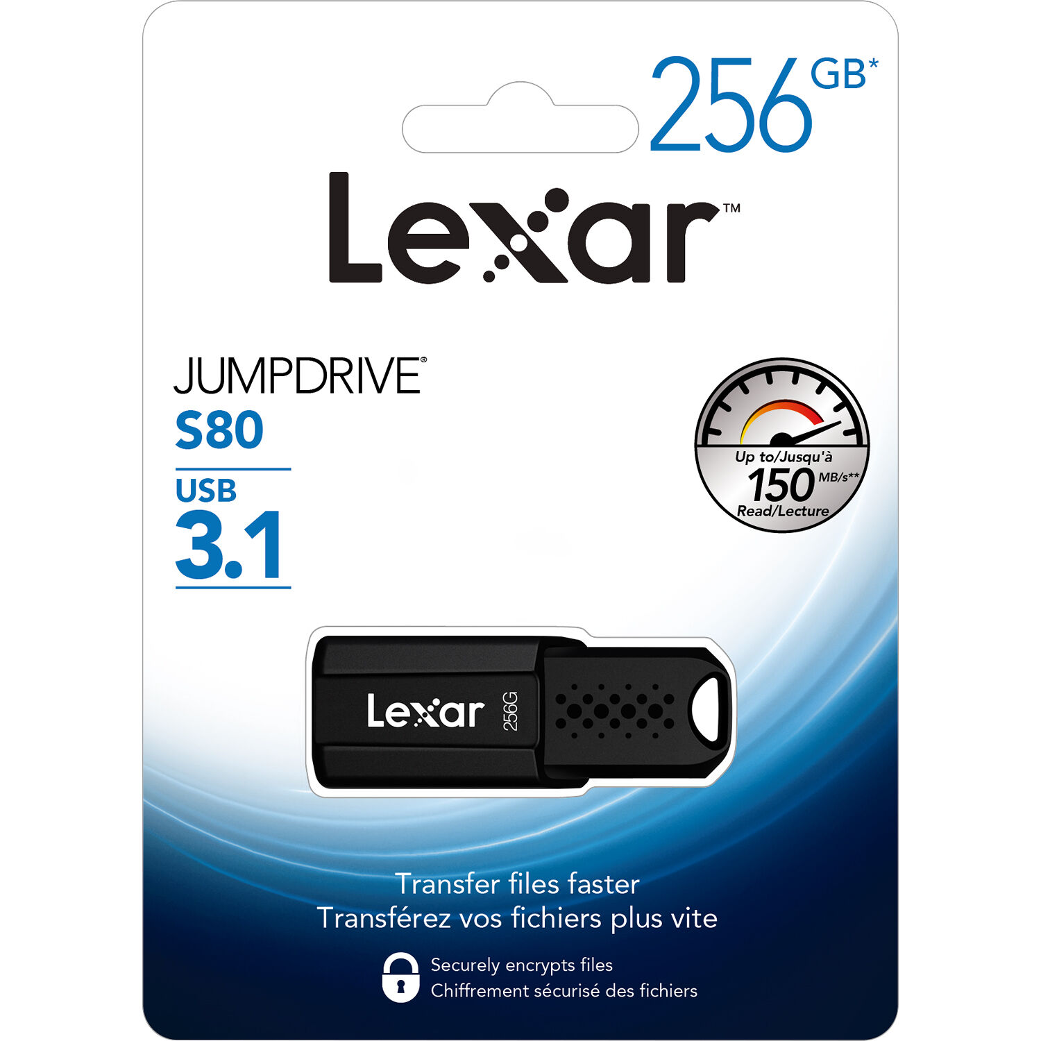 LEXAR, 256GB JUMPDRIVE, S80, USB 3.1, FLASH DRIVE, BLACKFLASH DRIVE, BLACK — view 9