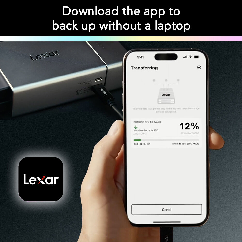 LEXAR, PROFESSIONAL WORKFLOW GO, PORTABLE DOCK STATION, 2-BAY — view 4