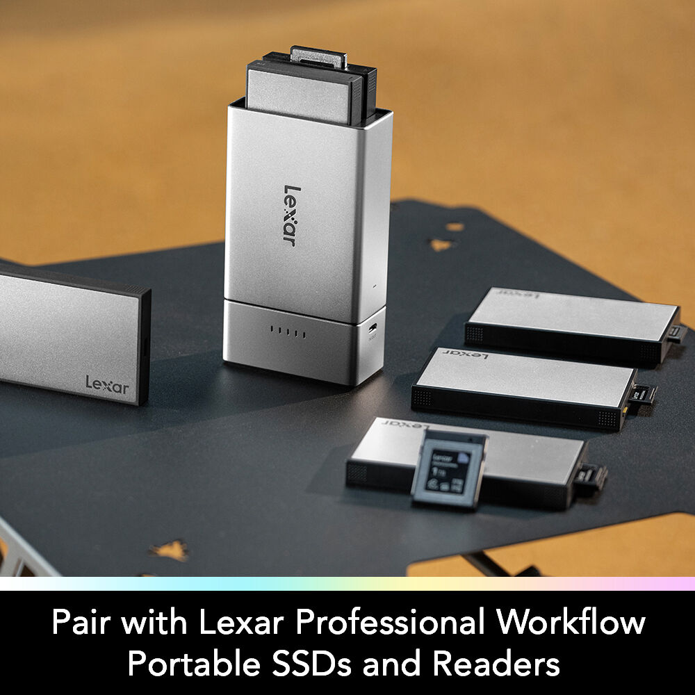 LEXAR, PROFESSIONAL WORKFLOW GO, PORTABLE DOCK STATION, 2-BAY — view 5