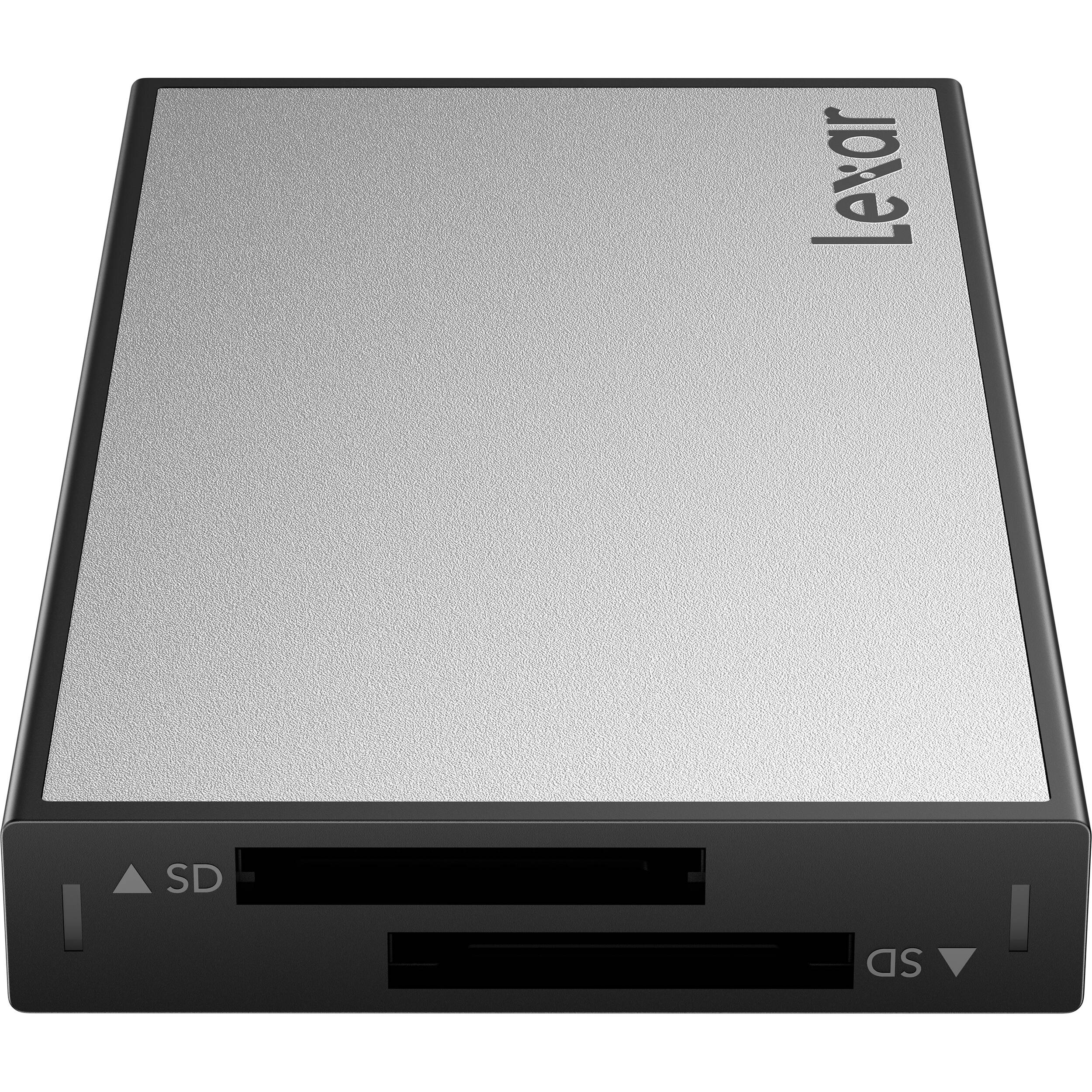 Lexar Professional Workflow dual-slot SD UHS-II reader with USB-C connection — view 2