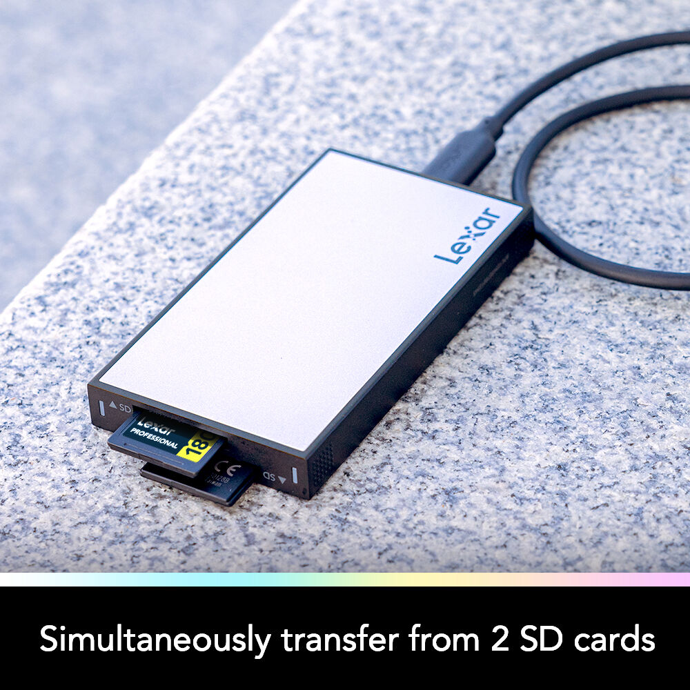 Lexar Professional Workflow dual-slot SD UHS-II reader with USB-C connection — view 4