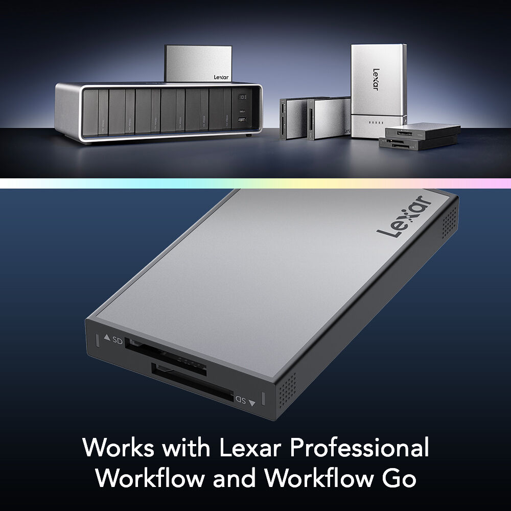 Lexar Professional Workflow dual-slot SD UHS-II reader with USB-C connection — view 7