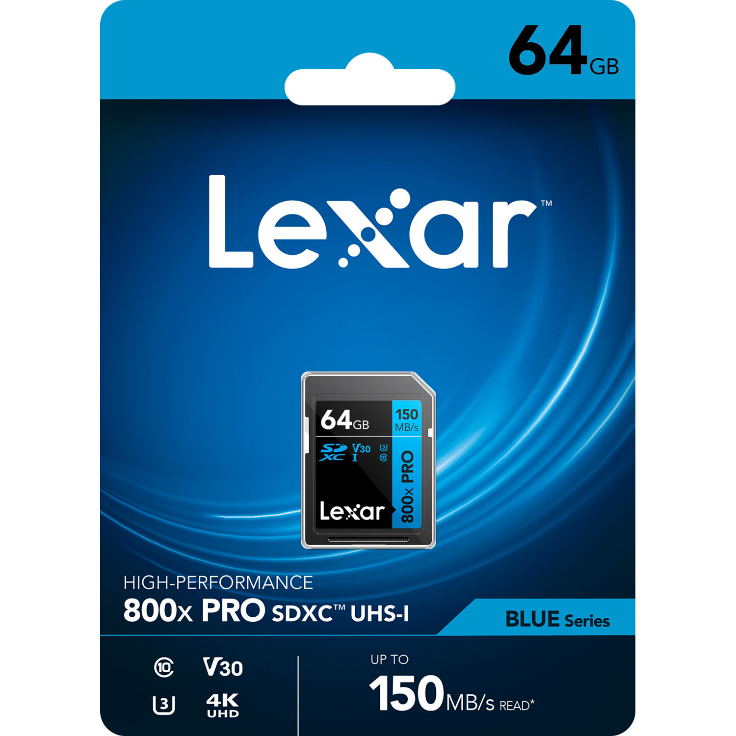LEXAR HIGH-PERFORMANCE SDXC MEMORY CARD, 800X PRO, 64GB, CLASS 10, UHS-I, U3 BLU — view 10