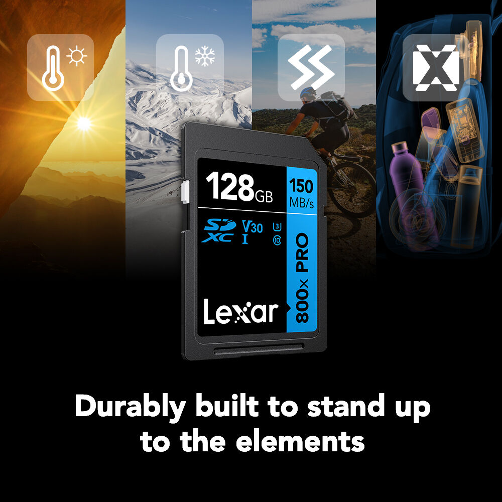 LEXAR HIGH-PERFORMANCE SDXC MEMORY CARD, 800X PRO, 128GB, CLASS 10, UHS-I, U3 BL — view 6