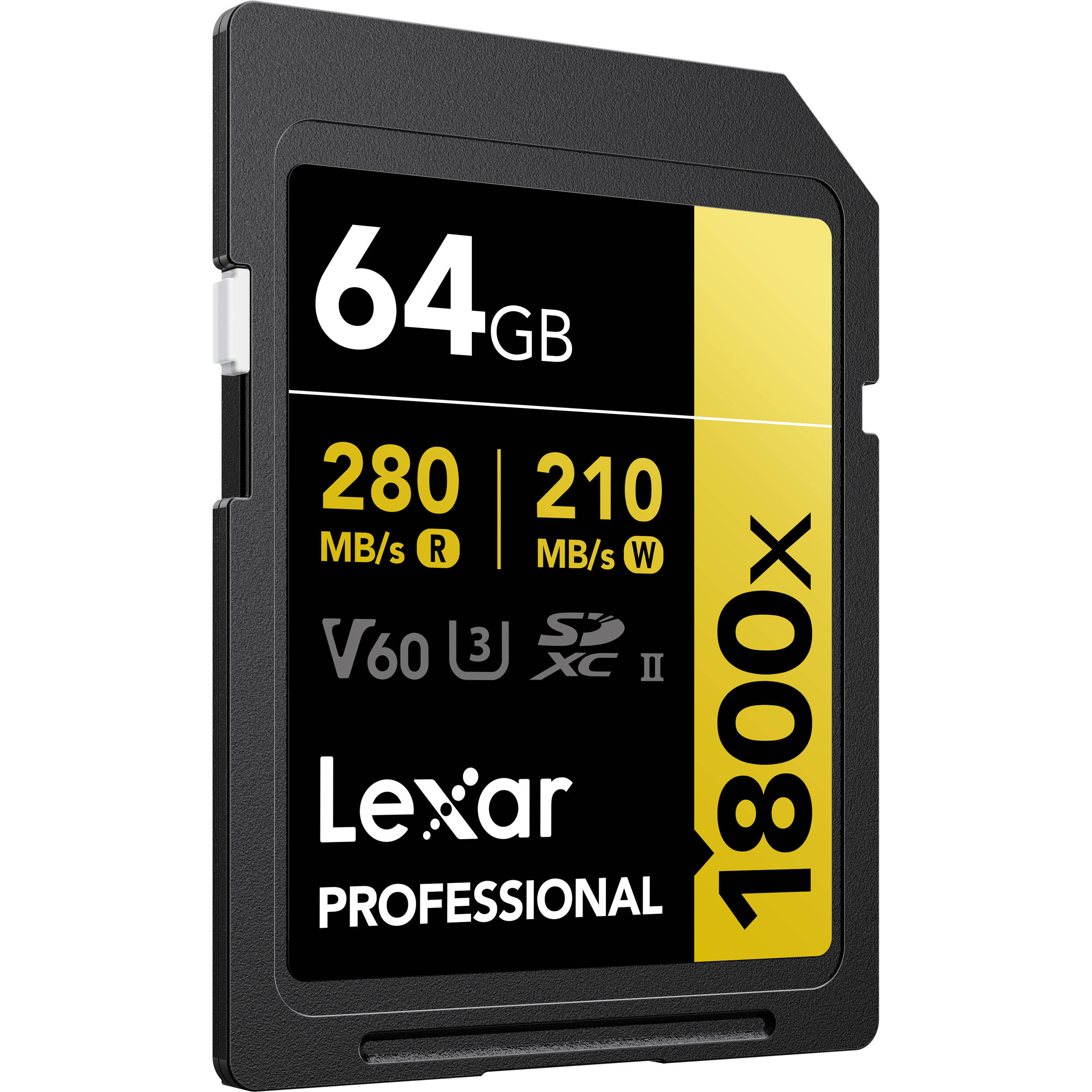 LEXAR PROFESSIONAL SDXC MEMORY CARD, 1800X 64GB, CLASS 10, UHS-II, U3, GOLD SERI — view 2