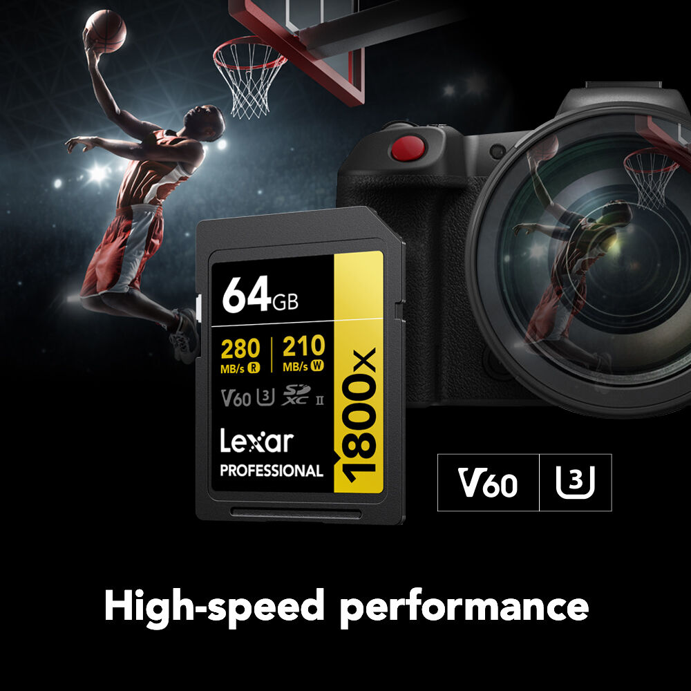 LEXAR PROFESSIONAL SDXC MEMORY CARD, 1800X 64GB, CLASS 10, UHS-II, U3, GOLD SERI — view 7