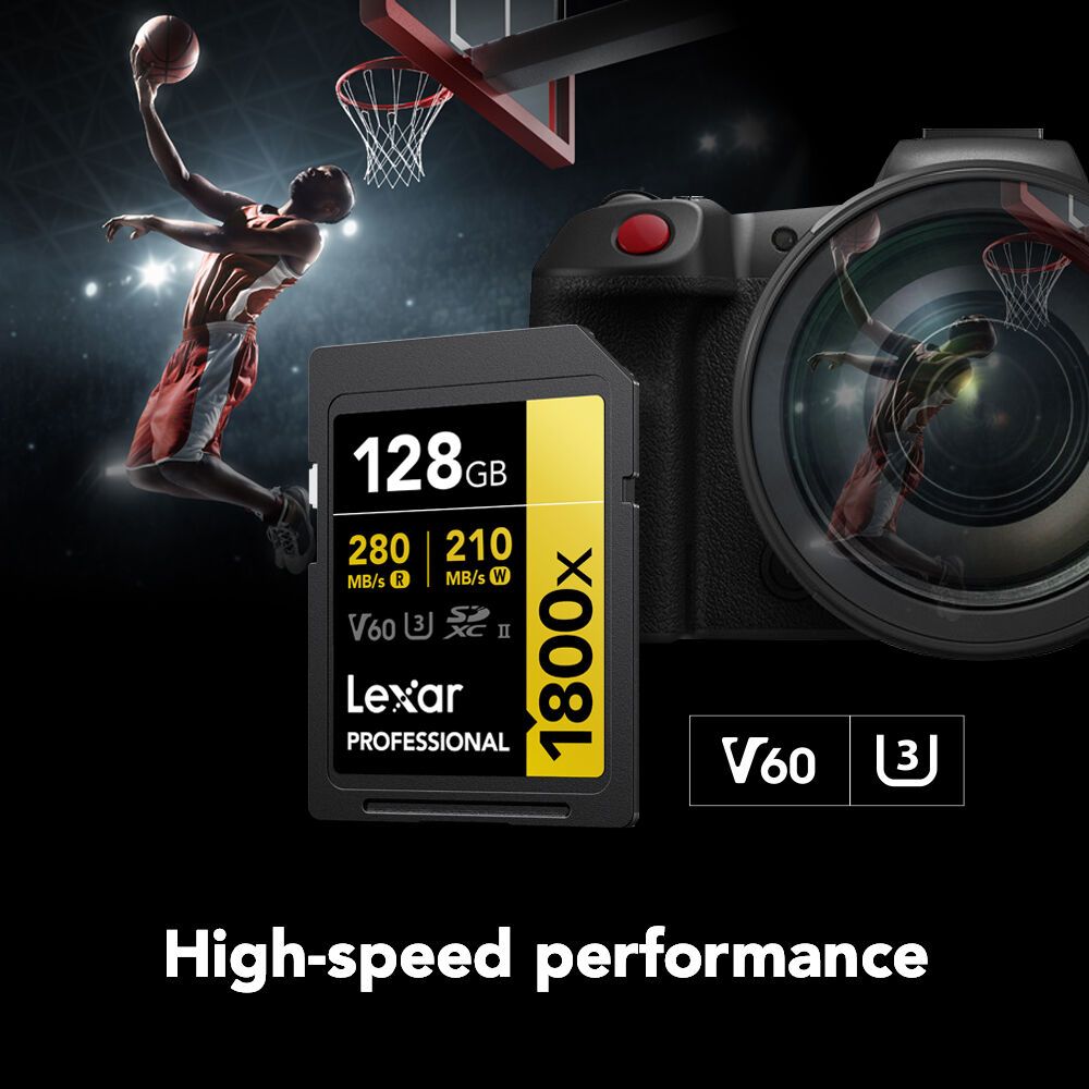 LEXAR PROFESSIONAL SDXC MEMORY CARD, 1800X 128GB, CLASS 10, UHS-II, U3, GOLD SER — view 7