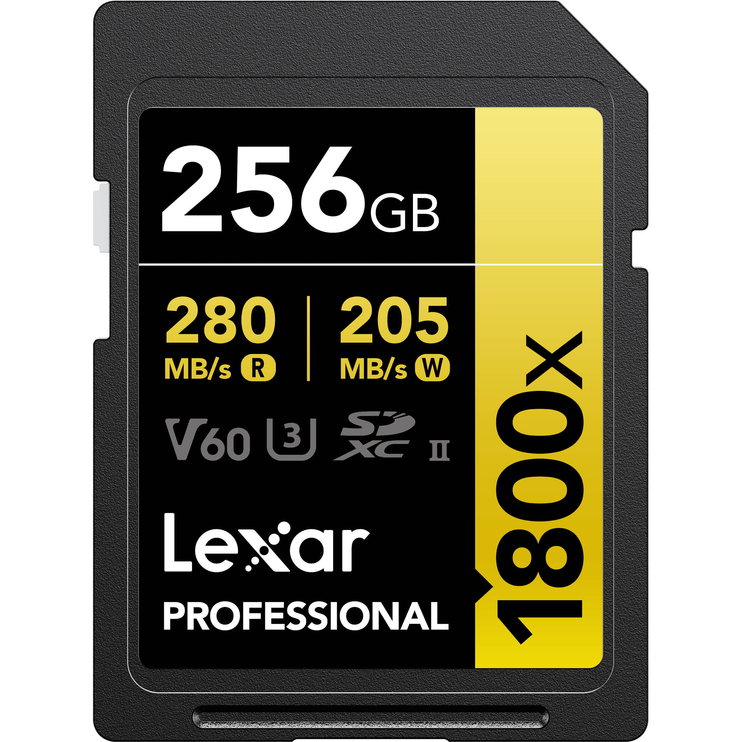 Lexar Professional Sdxc Memory Card, 1800x 256gb, Class 10, Uhs-Ii, U3, Gold Ser