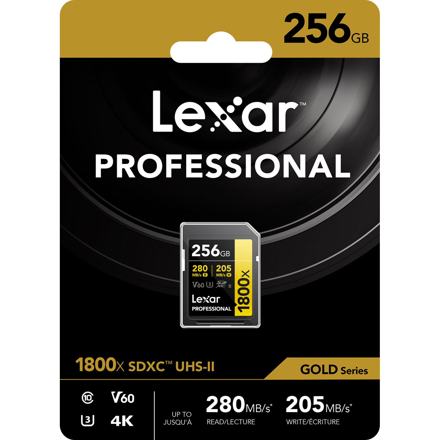 LEXAR PROFESSIONAL SDXC MEMORY CARD, 1800X 256GB, CLASS 10, UHS-II, U3, GOLD SER — view 10