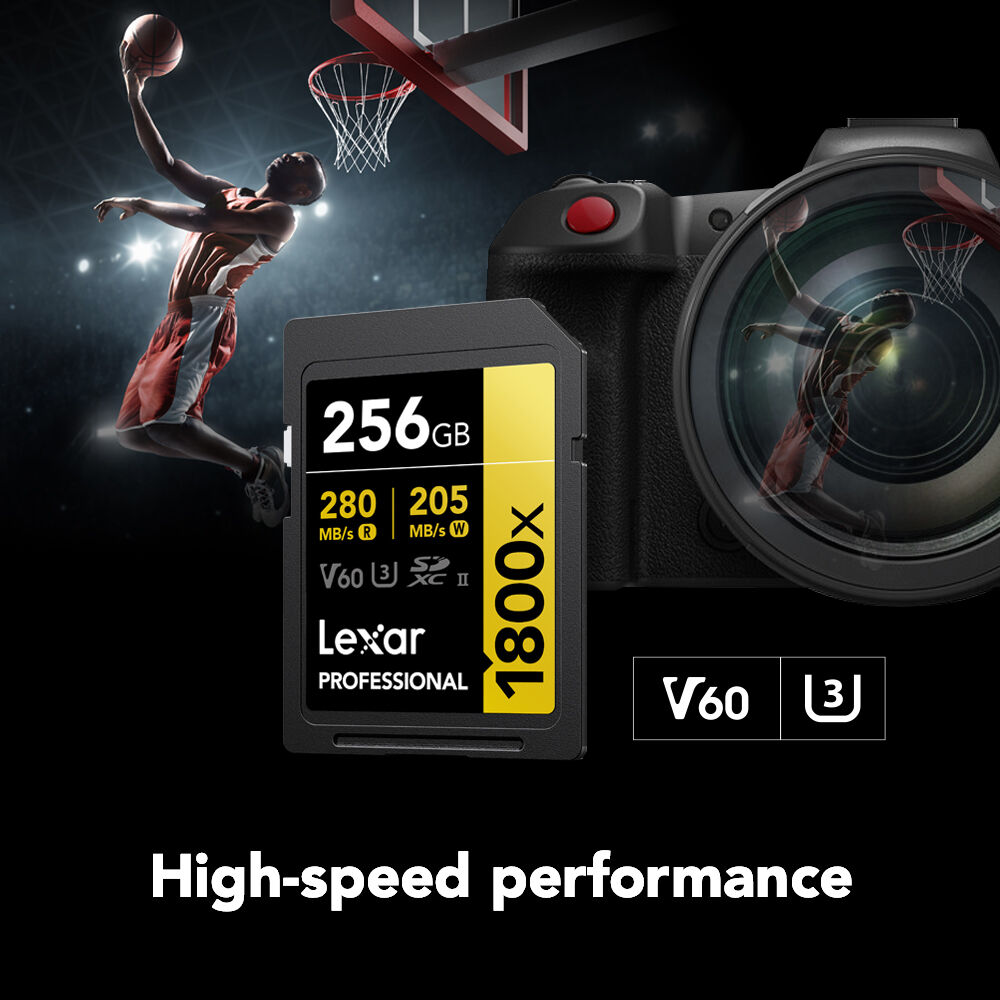 LEXAR PROFESSIONAL SDXC MEMORY CARD, 1800X 256GB, CLASS 10, UHS-II, U3, GOLD SER — view 2