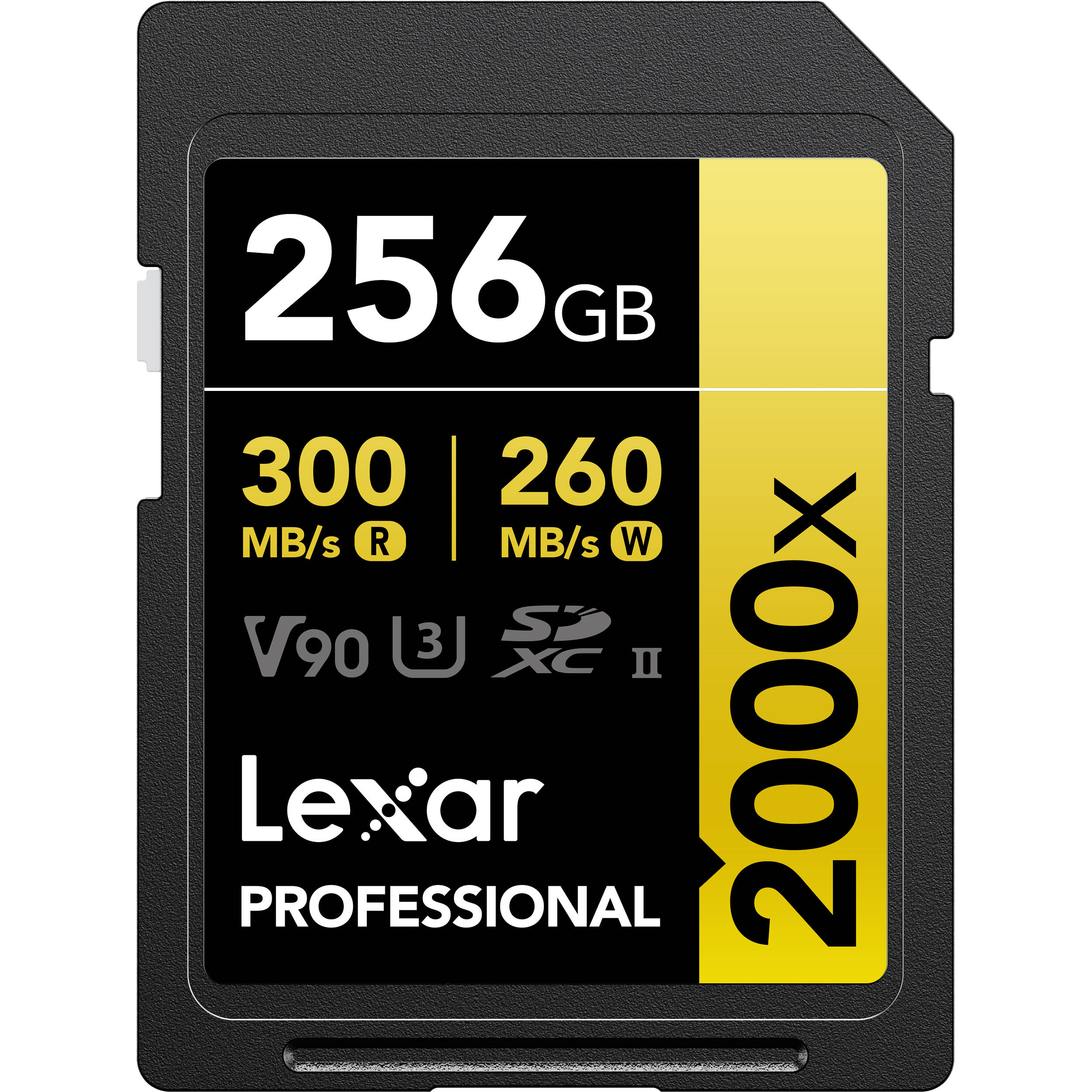 Lexar Professional Sdxc Memory Card, 2000x, 256gb Class 10, V90, Uhs-Ii, U3 W/O