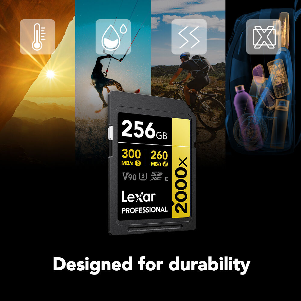 LEXAR PROFESSIONAL SDXC MEMORY CARD, 2000X, 256GB CLASS 10, V90, UHS-II, U3 W/O — view 4