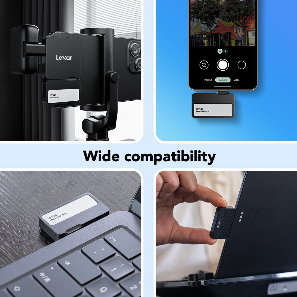 LEXAR, 1TB, GO PORTABLE SSD W/ HUB, BLACK — view 12