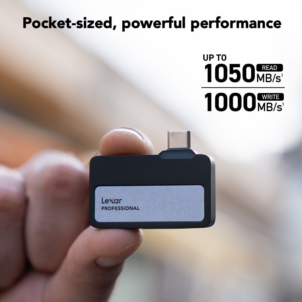 LEXAR, 1TB, GO PORTABLE SSD W/ HUB, BLACK — view 2