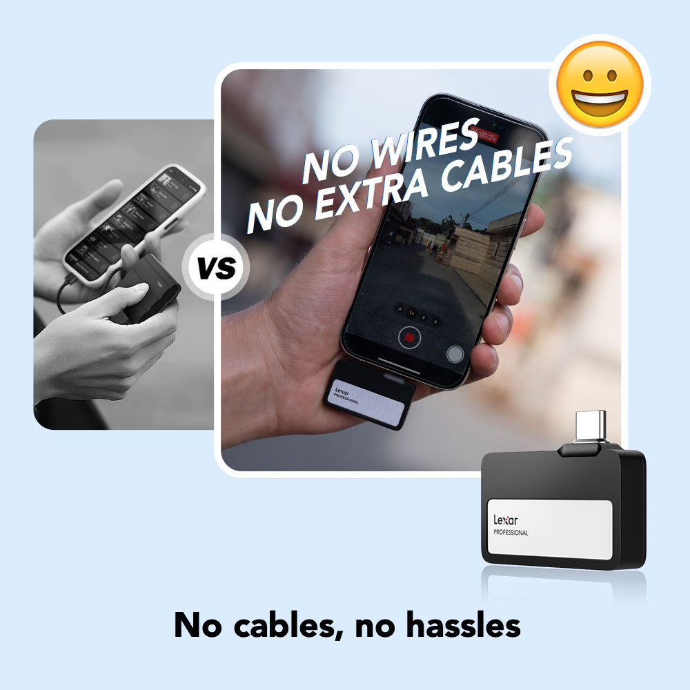 LEXAR, 1TB, GO PORTABLE SSD W/ HUB, BLACK — view 3