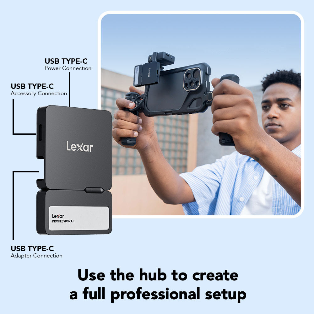 LEXAR, 1TB, GO PORTABLE SSD W/ HUB, BLACK — view 9