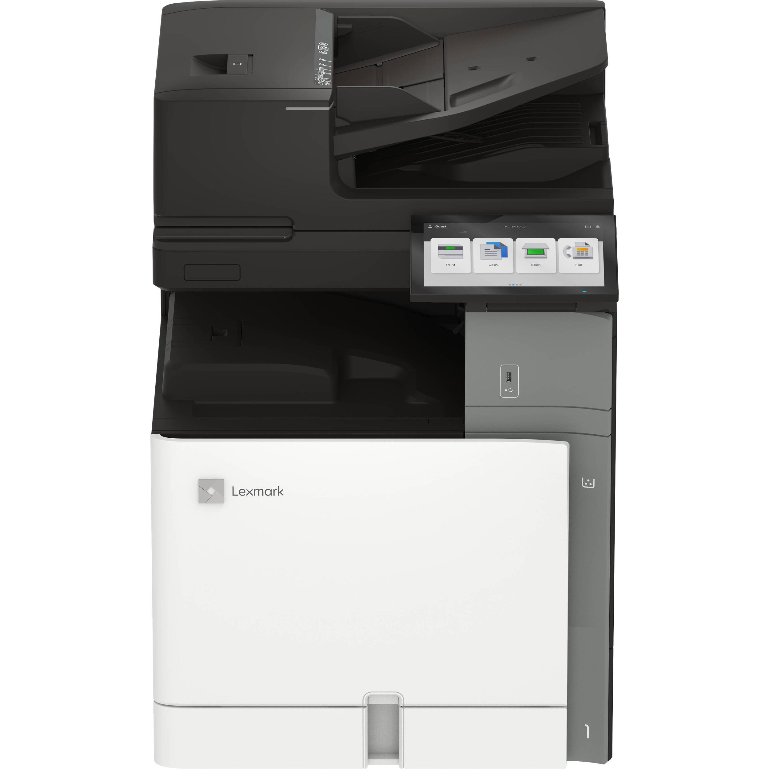 Lexmark CX962se MFP LV Americas A3 color multifunction printer with 10-inch touchscreen — view 2