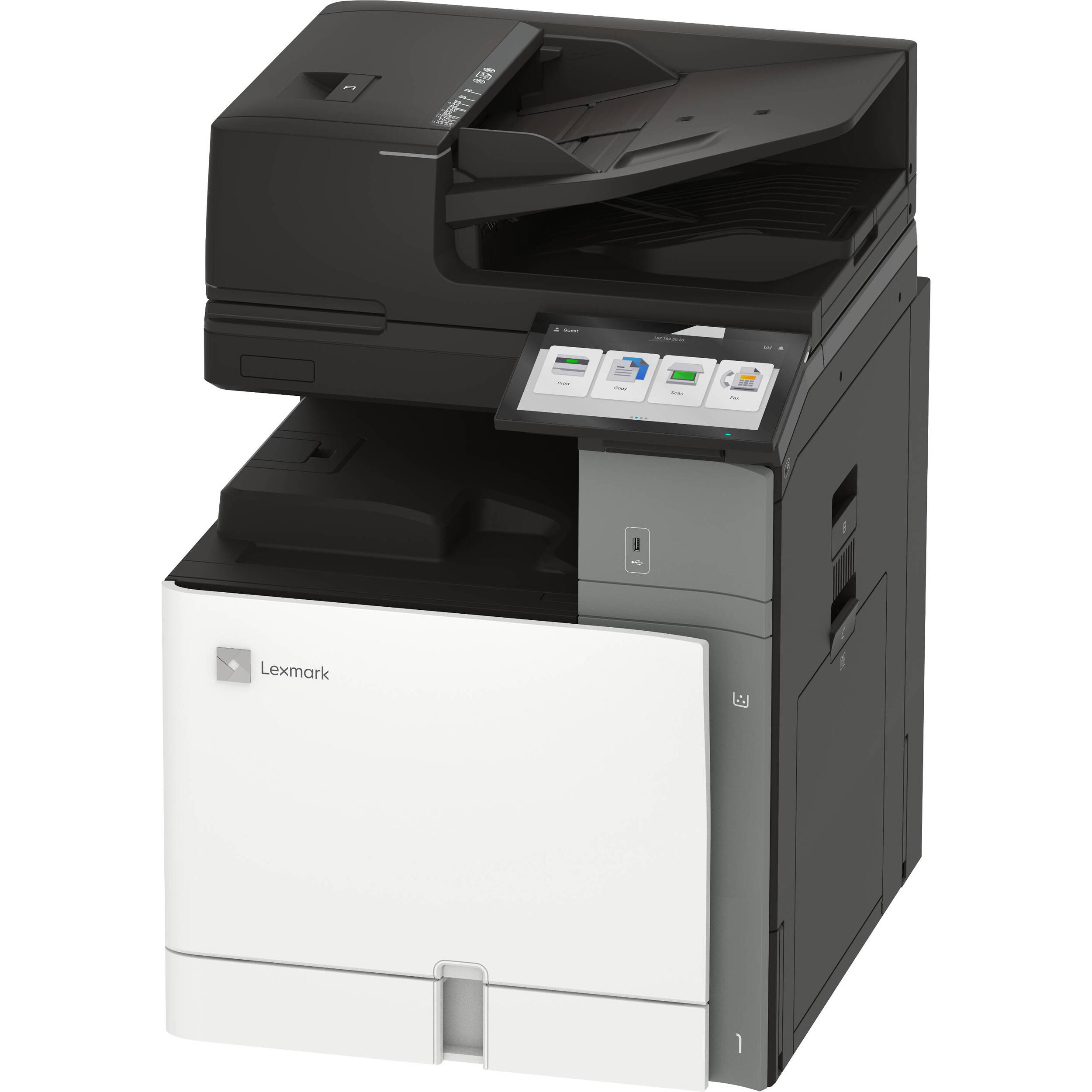 Lexmark CX962se MFP LV Americas A3 color multifunction printer with 10-inch touchscreen — view 3