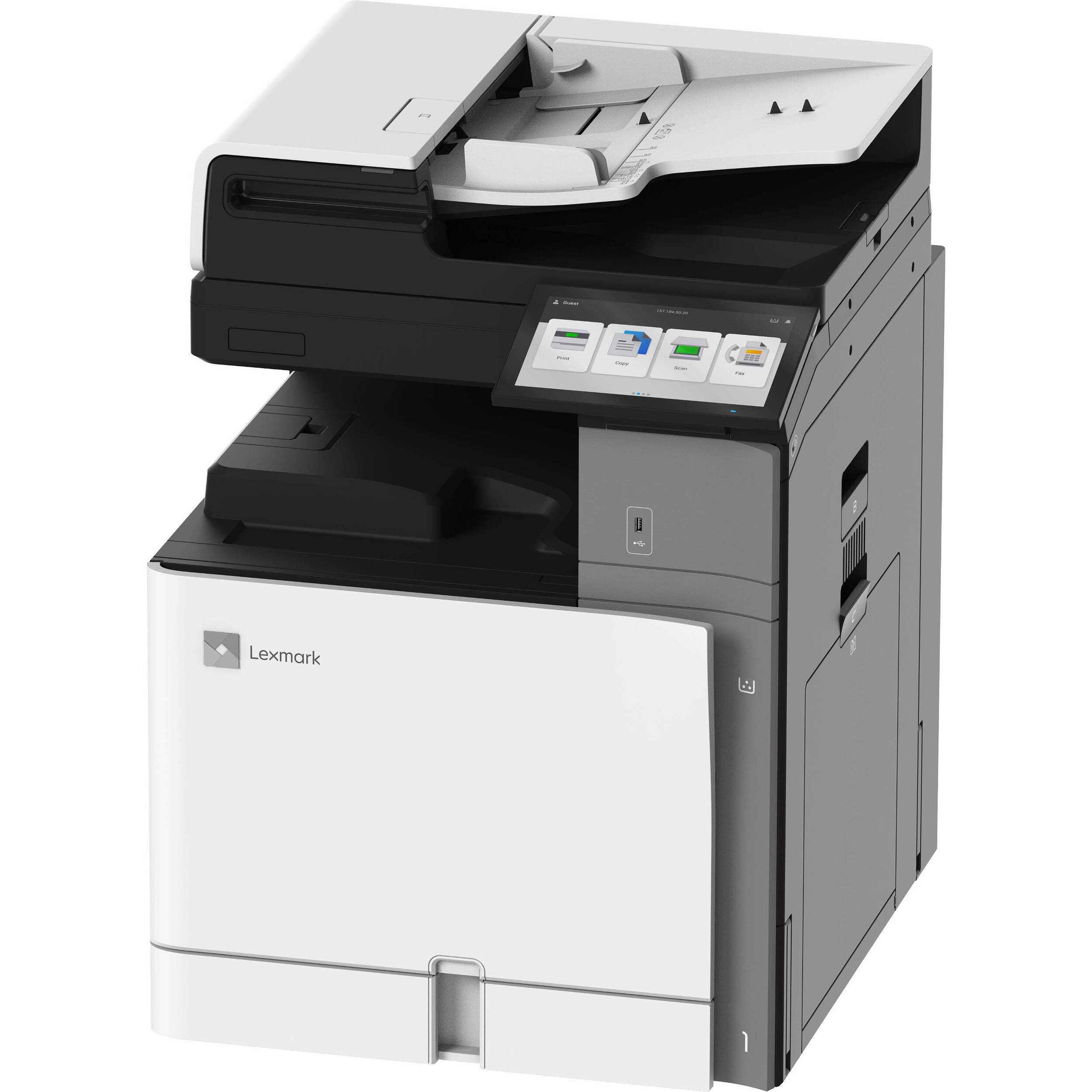 Lexmark MX953se monochrome laser multifunction printer for high-volume A3 office workflows — view 3
