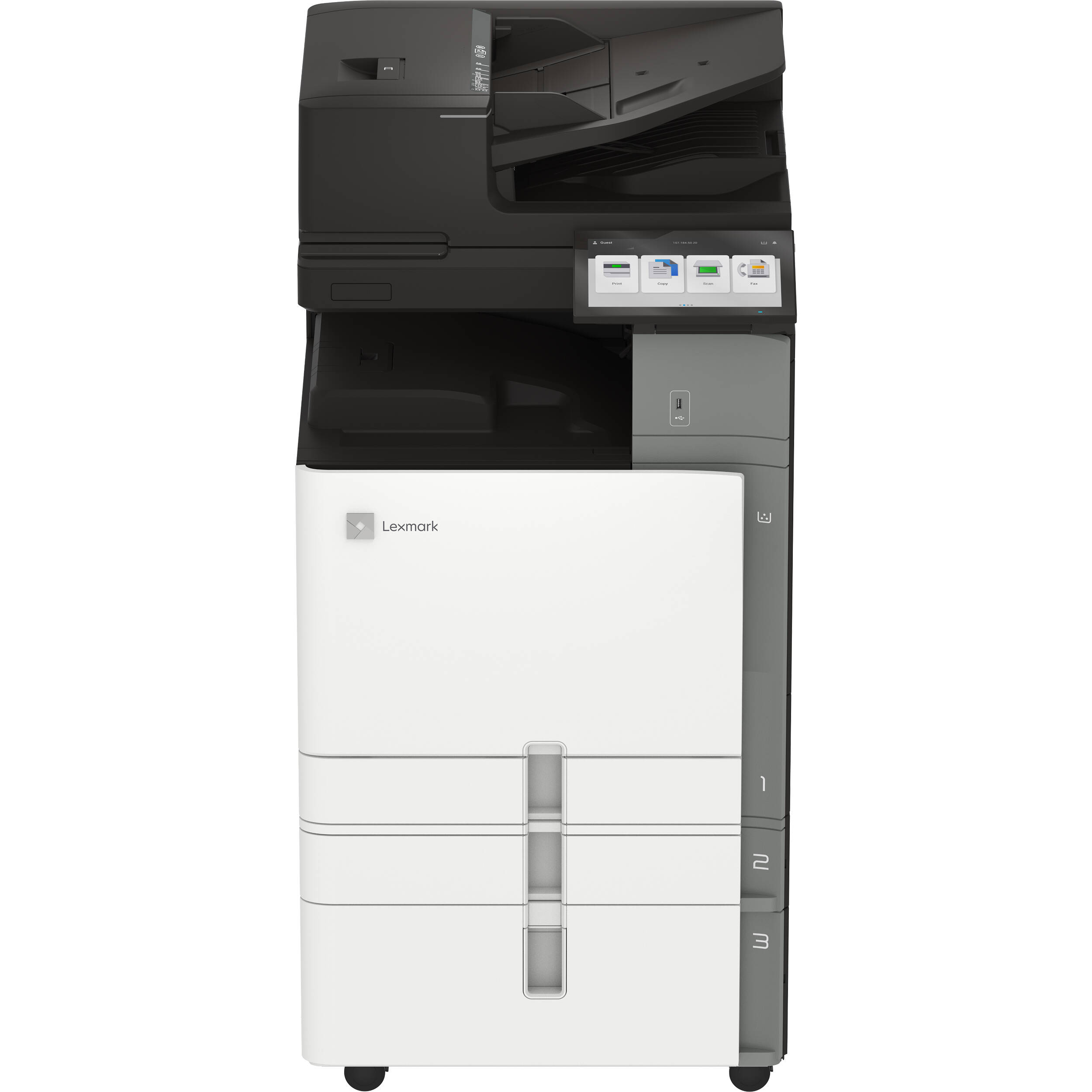 Lexmark CX963xse color A3 multifunction printer with 10-inch touchscreen — view 2