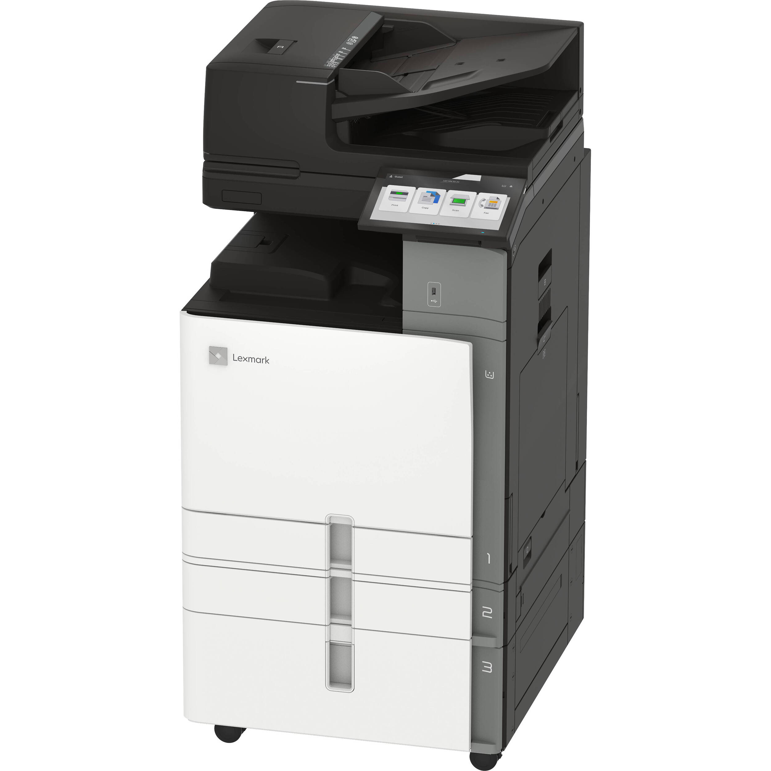 Lexmark CX963xse color A3 multifunction printer with 10-inch touchscreen — view 3