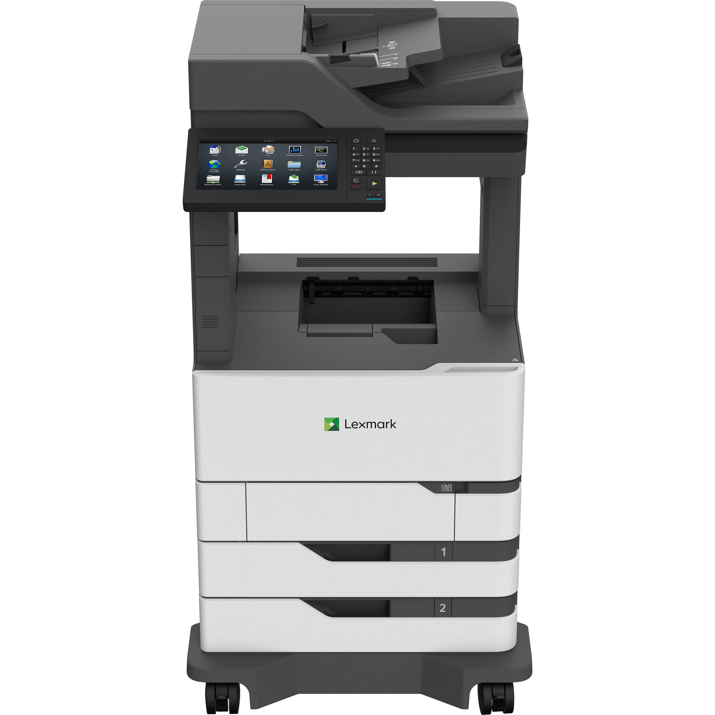 Lexmark MX822ade monochrome laser multifunction printer for high-volume office workflows — view 2