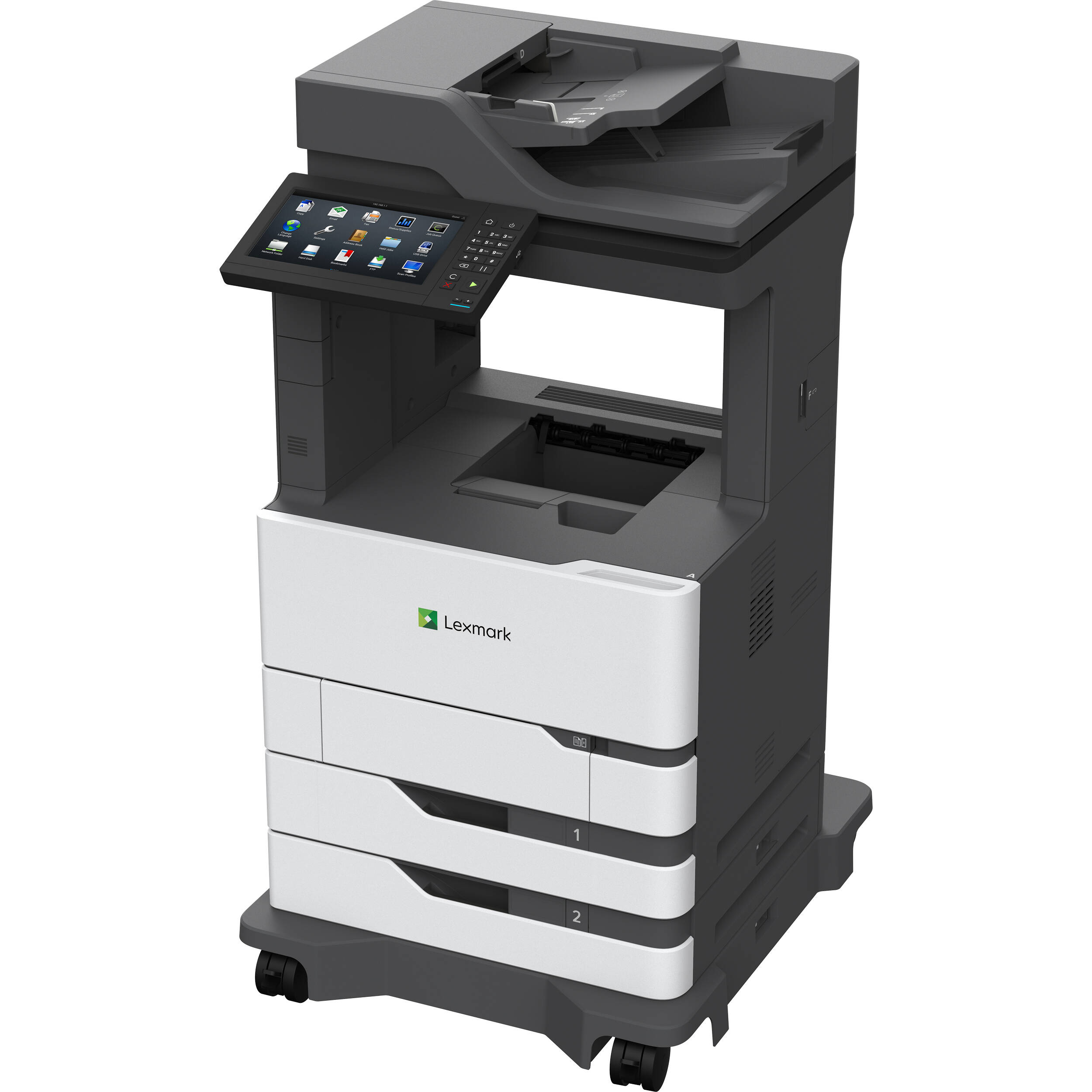 Lexmark MX822ade monochrome laser multifunction printer for high-volume office workflows — view 3