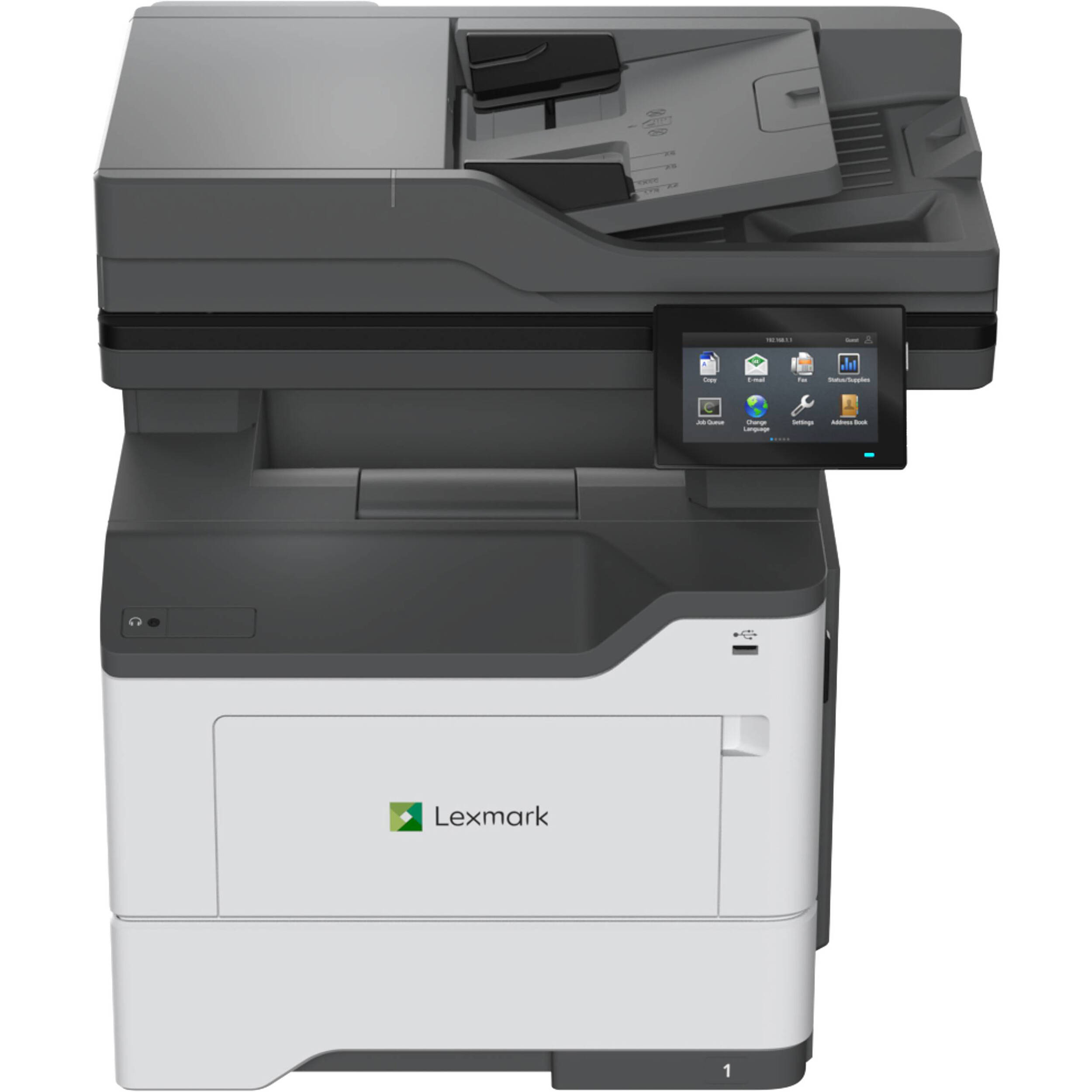 Lexmark MX532adwe monochrome multifunction printer with touchscreen and duplex printing — view 2