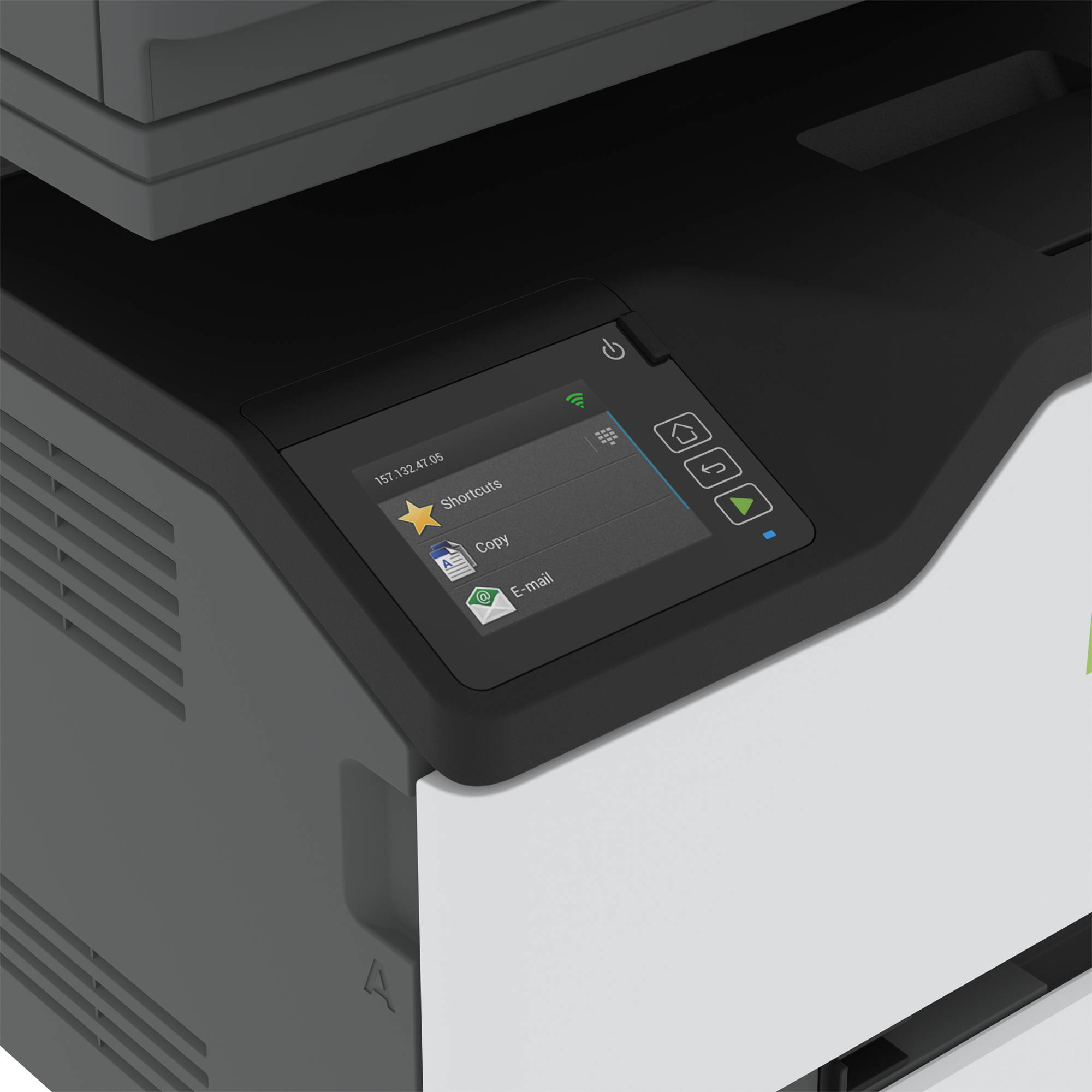 Lexmark CX431adw color laser multifunction printer with touchscreen and wireless connectivity — view 3