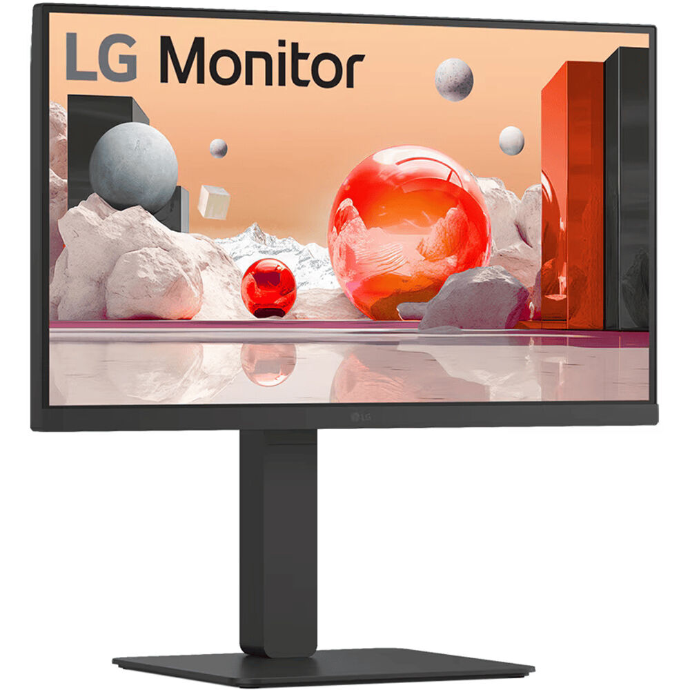 LG 24BA650-B 24-inch Full HD IPS monitor with USB-C, HDMI, DisplayPort, and adjustable stand — view 2