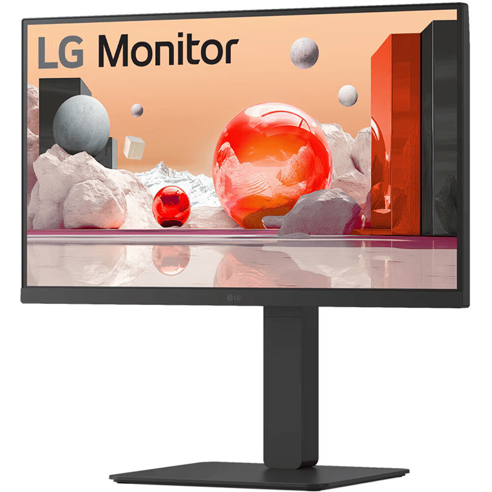 LG 24BA650-B 24-inch Full HD IPS monitor with USB-C, HDMI, DisplayPort, and adjustable stand — view 3