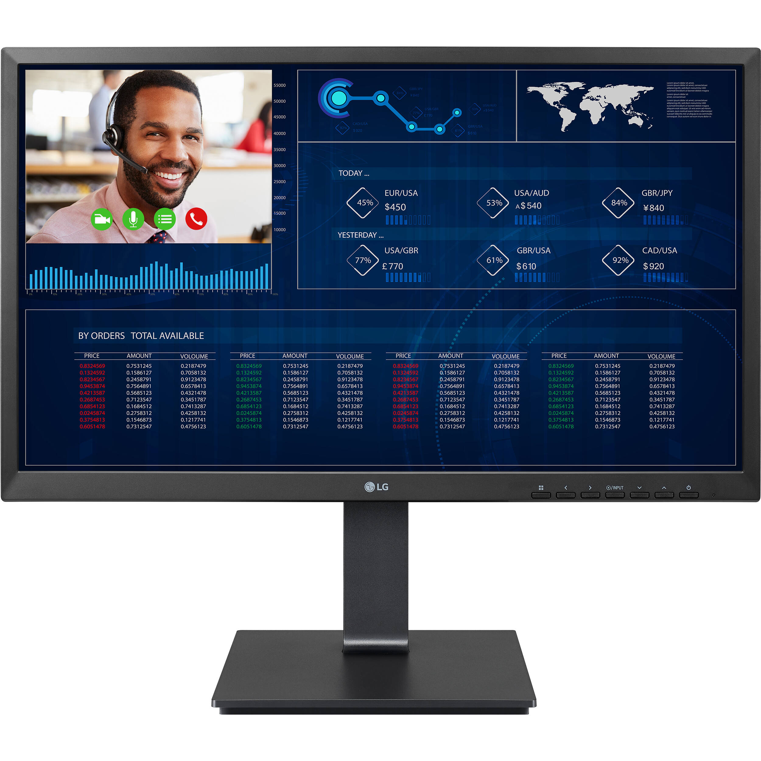 24 inch LG all-in-one thin client with IPS display, Intel Pentium N6005, webcam, microphone, and adjustable stand — view 6