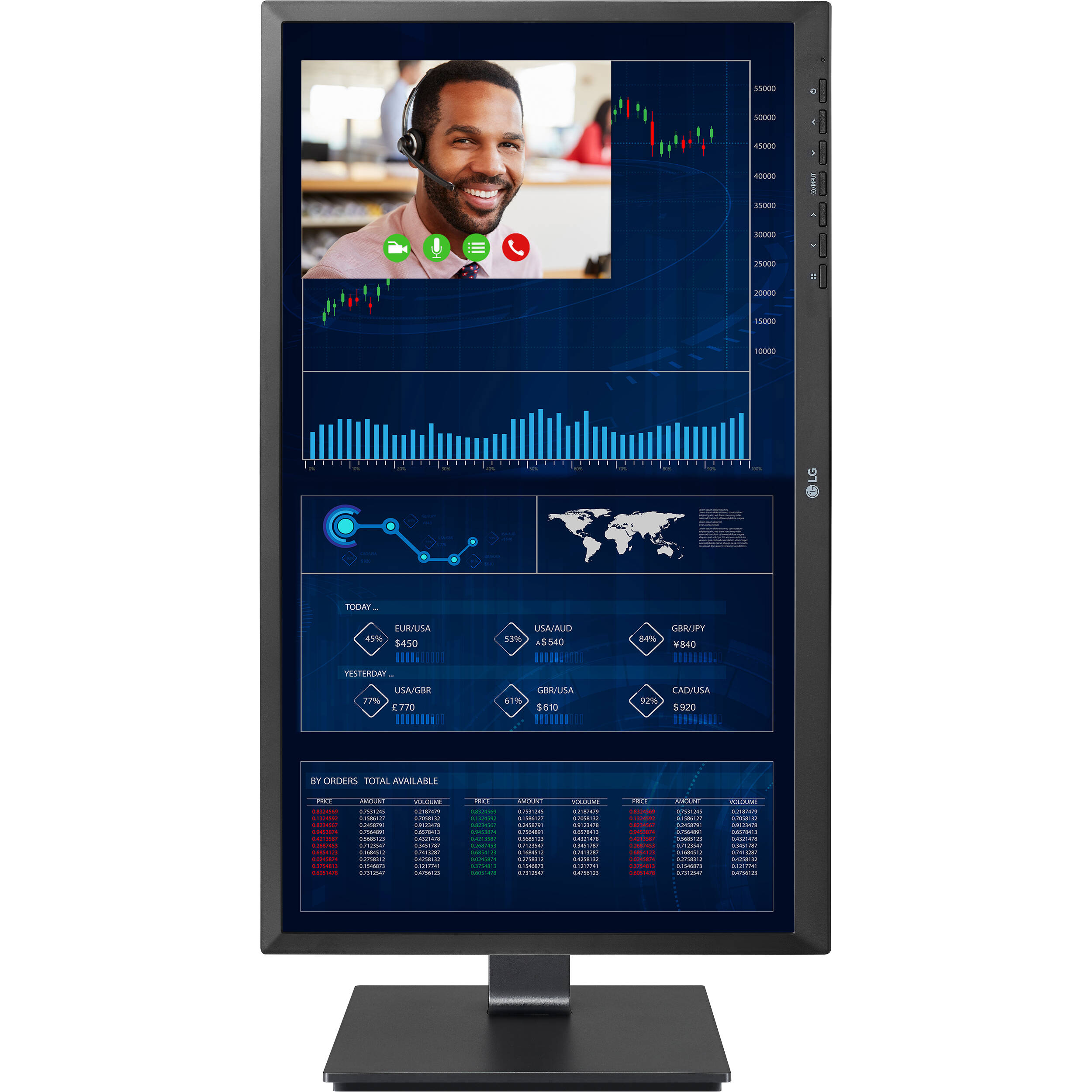 24 inch LG all-in-one thin client with IPS display, Intel Pentium N6005, webcam, microphone, and adjustable stand — view 8