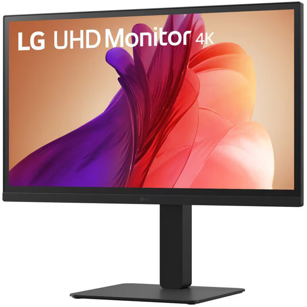 LG 27BA45U-B 27-inch 4K IPS monitor with adjustable stand, FreeSync, and VESA mount support — view 3