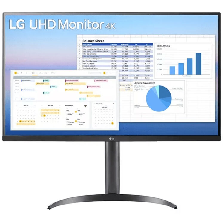 LG 32BP55U-B 31.5-inch 4K UHD HDR IPS monitor with adjustable stand — view 2