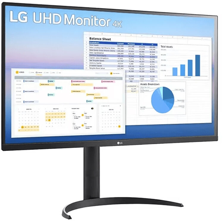 LG 32BP55U-B 31.5-inch 4K UHD HDR IPS monitor with adjustable stand — view 3