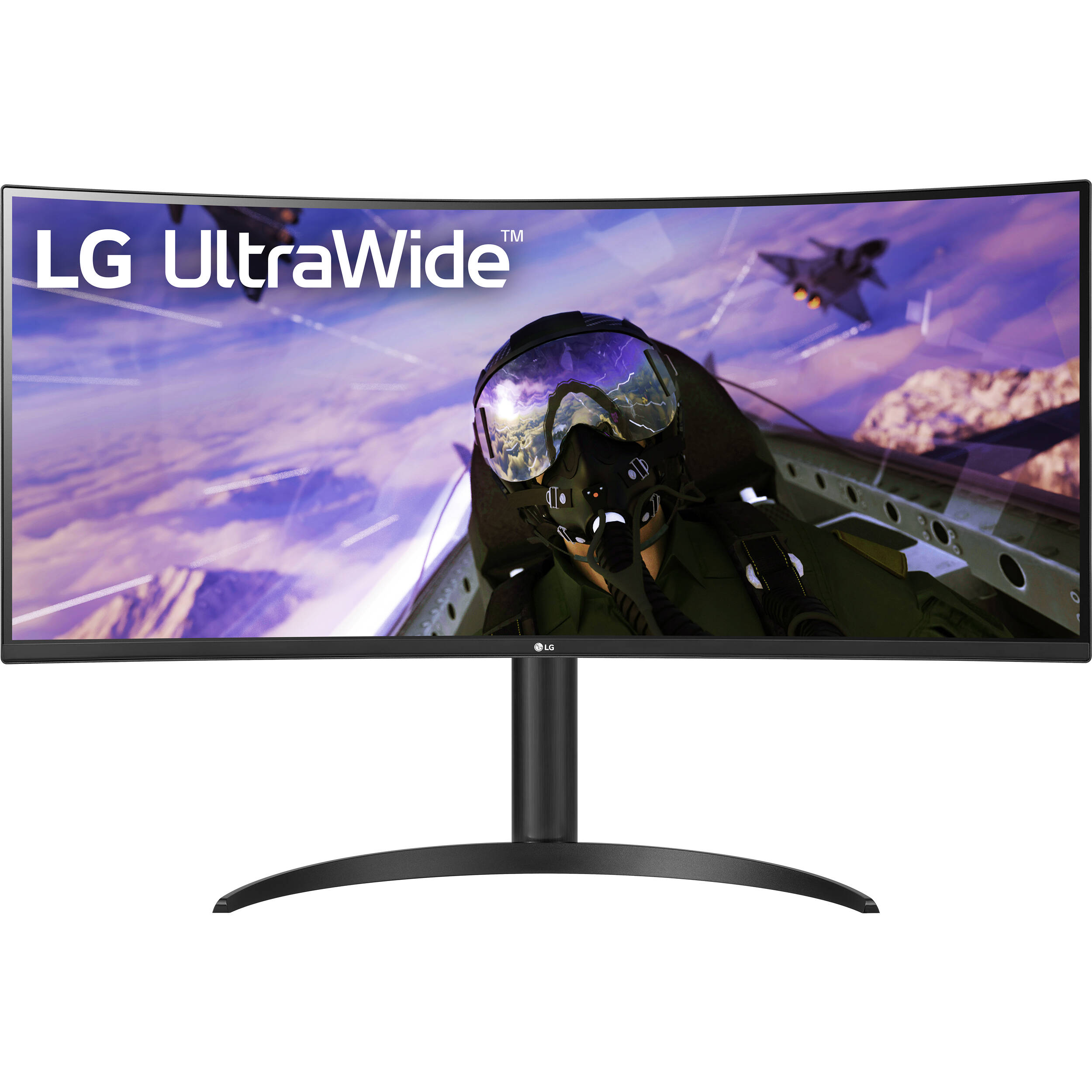 LG 34BP65C-B curved 34-inch ultrawide monitor with 3,440 x 1,440 resolution — view 2