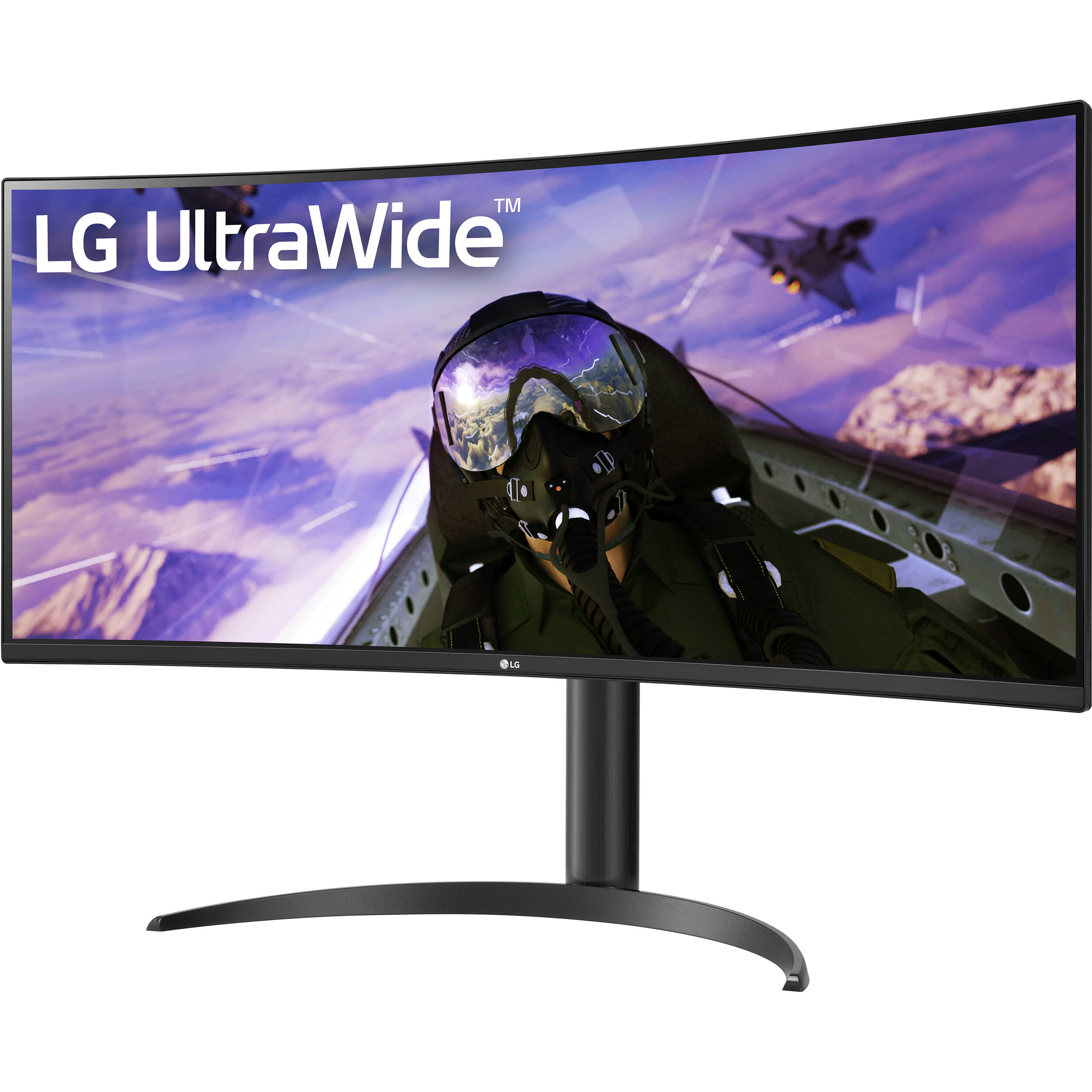 LG 34BP65C-B curved 34-inch ultrawide monitor with 3,440 x 1,440 resolution — view 3