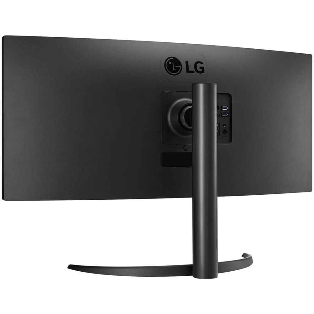 LG 34-inch WQHD ultrawide curved monitor with built-in speakers, webcam, microphone, and USB Type-C — view 5