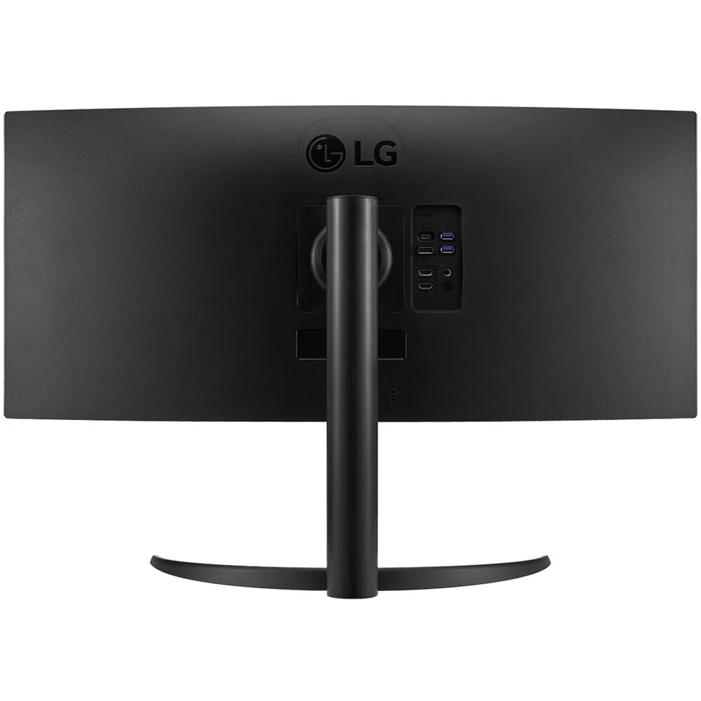 LG 34-inch WQHD ultrawide curved monitor with built-in speakers, webcam, microphone, and USB Type-C — view 6