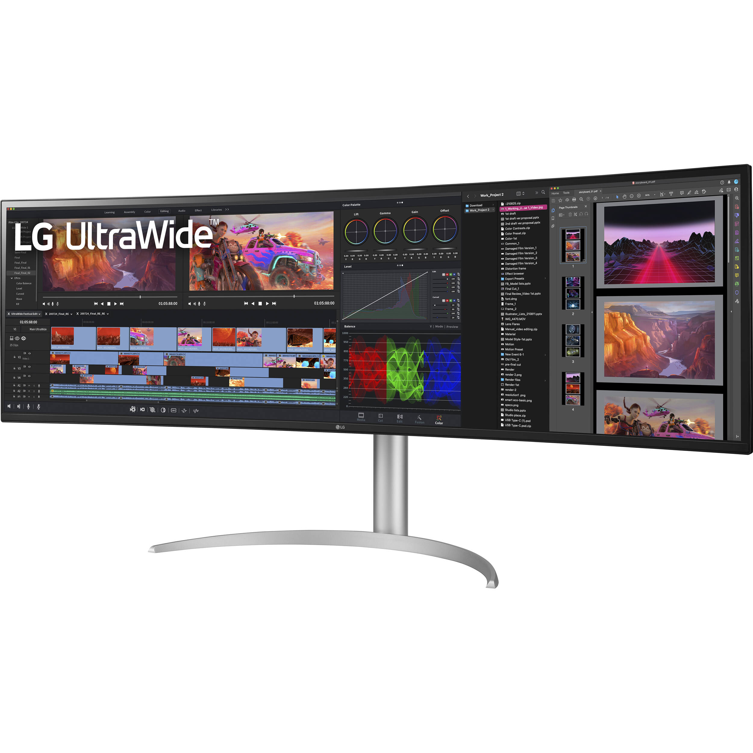 LG 49BQ95C-W 49-inch UltraWide monitor with 5,120 x 1,440 resolution and USB-C — view 3