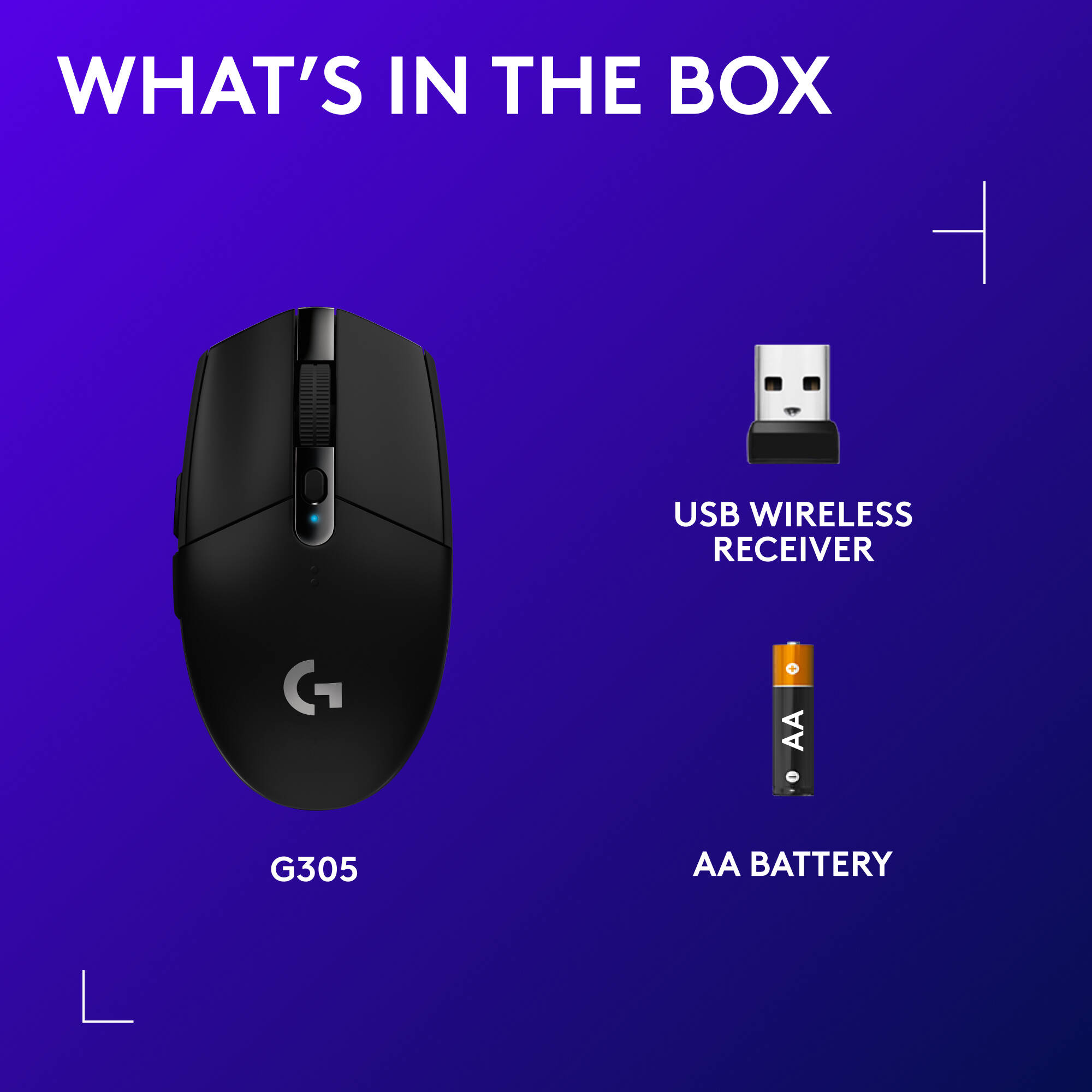 G305 Lightspeed WrlssMouse Blk — view 9