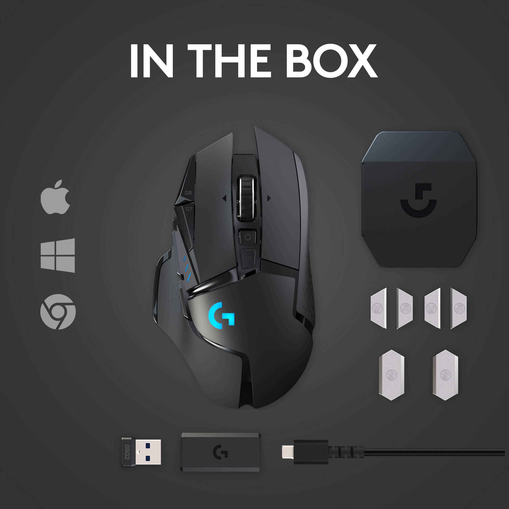 G502 LIGHTSPEED Wireless Gaming Mouse with HERO 25K Sensor — view 9