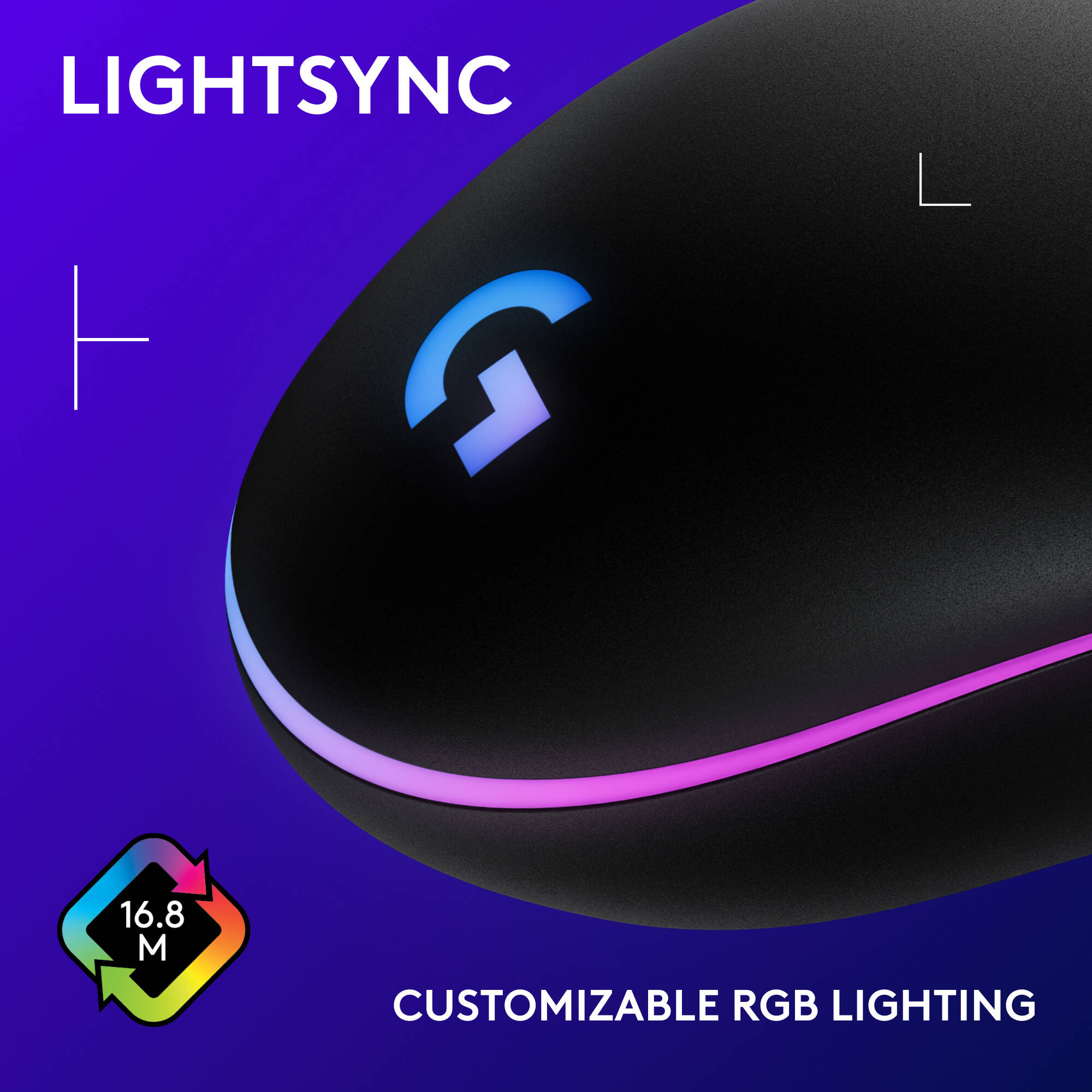 G203 LIGHTSYNC Gaming Mouse - Black — view 4