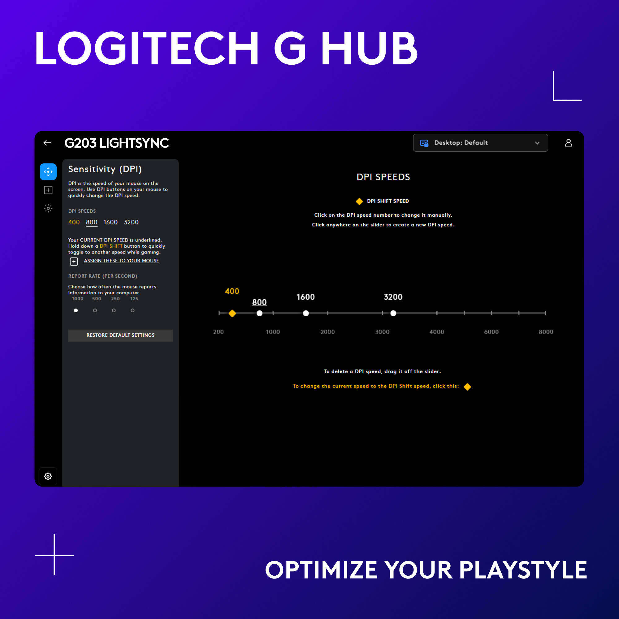 Logitech G203 LIGHTSYNC Gaming Mouse - White — view 5