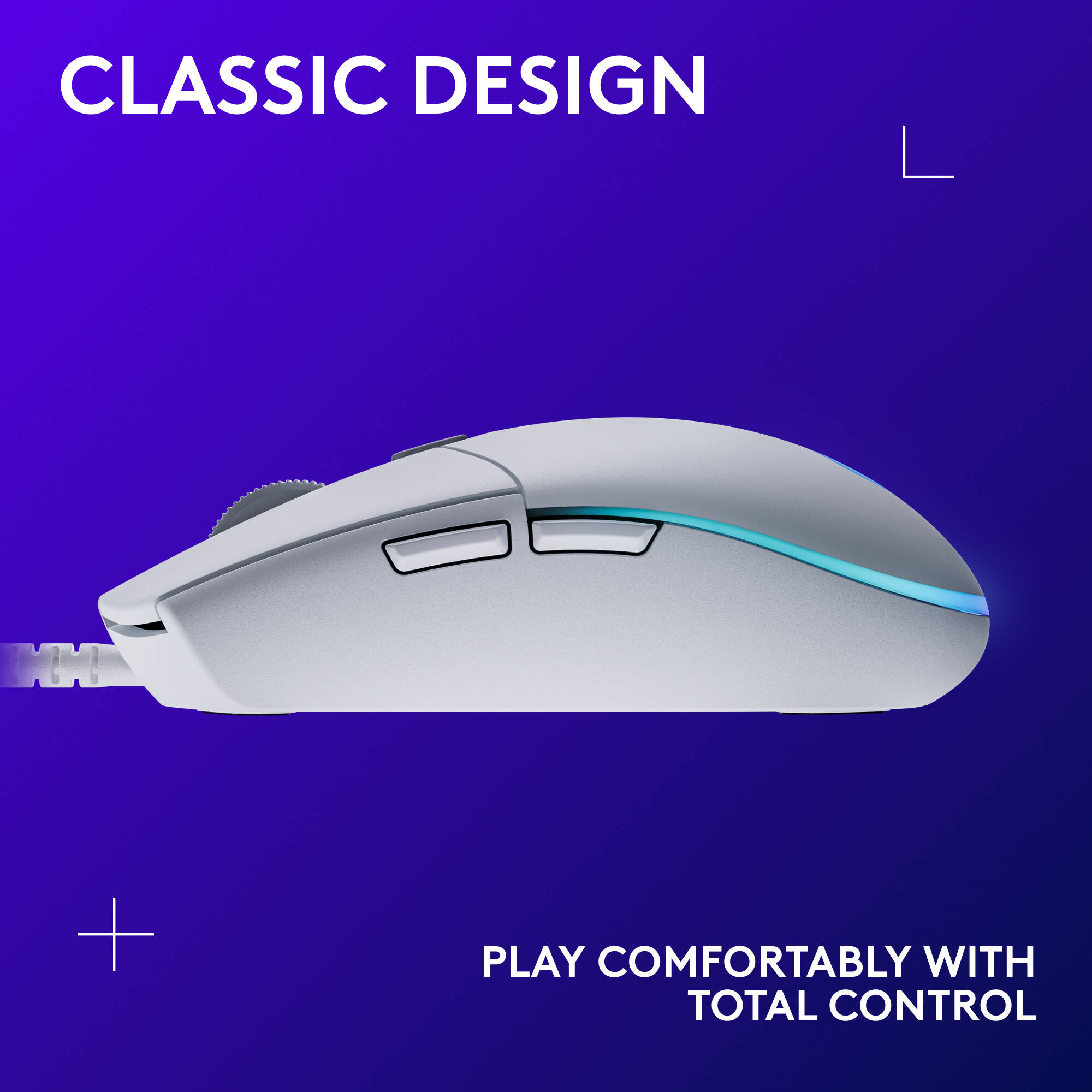 Logitech G203 LIGHTSYNC Gaming Mouse - White — view 7